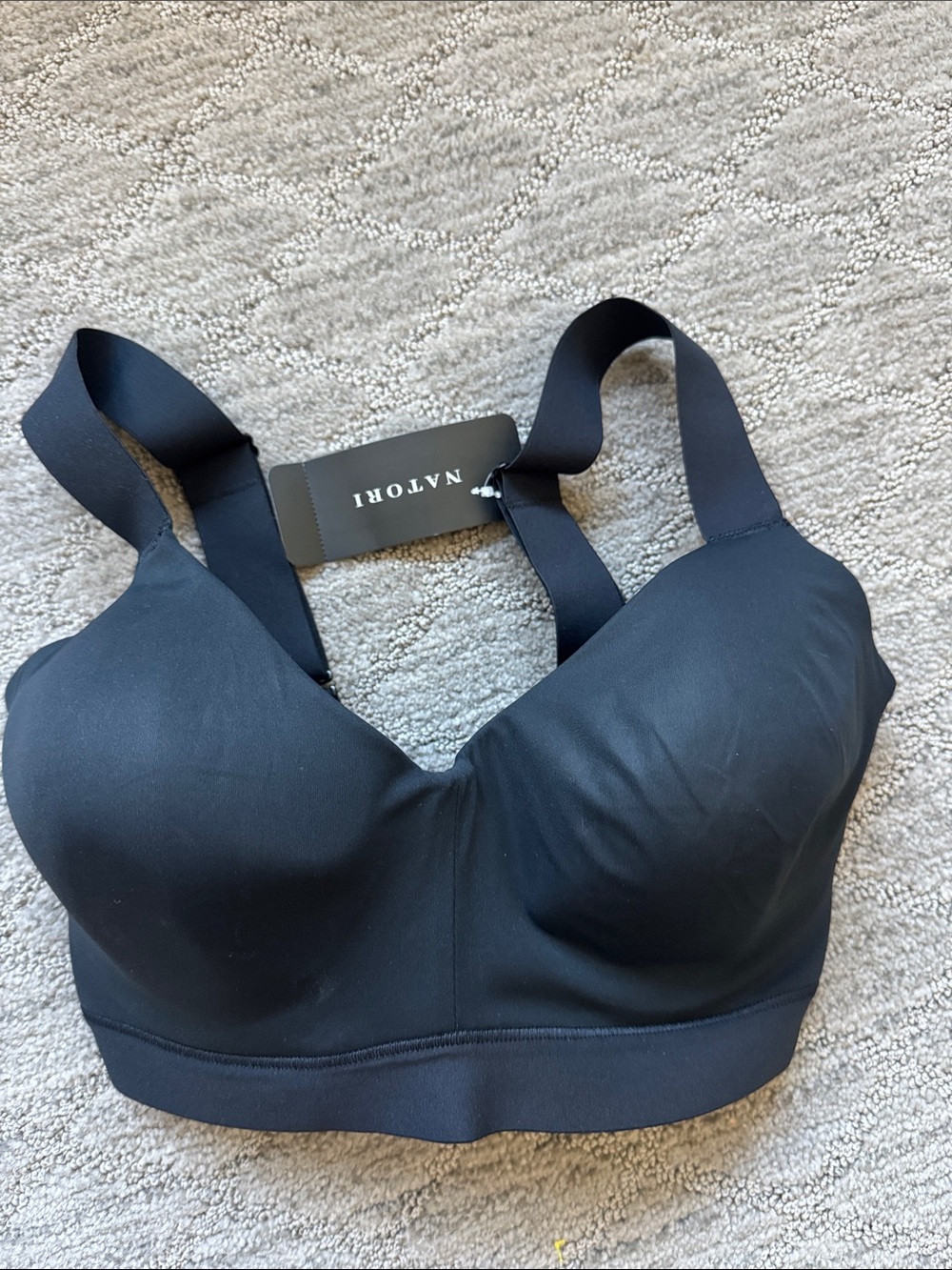 Natori Black Dynamic Molded Sports Bra with Wide Straps